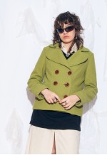 Vintage Y2K Wool Blend Winter Coat in Green