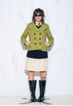 Vintage Y2K Wool Blend Winter Coat in Green