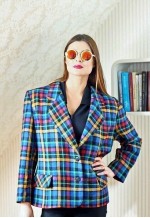Colorful checked wool jacket