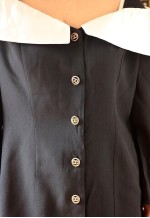 Black jacket with oversize white collar