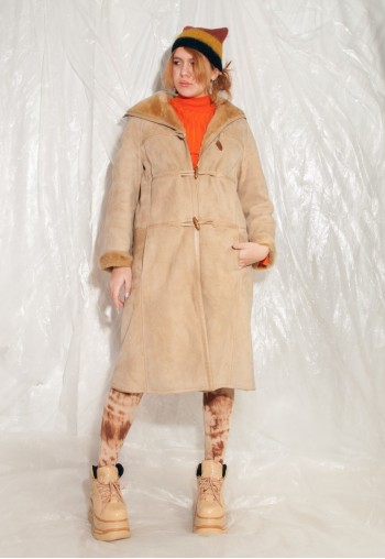 Vintage Celine Shearling Coat 70s Afghan Coat