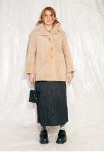 Vintage Shearling Coat 60s Mod Teddy Coat in Beige