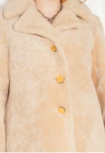 Vintage Shearling Coat 60s Mod Teddy Coat in Beige