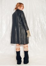 Vintage Leather Jacket Y2K Matrix Maxi Coat in Black