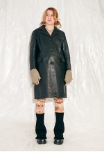 Vintage Leather Jacket Y2K Matrix Maxi Coat in Black