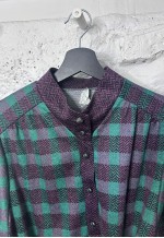Vintage 70s Plaid Midi Tie waisted Dress - M - L