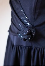 Black strapless evening dress