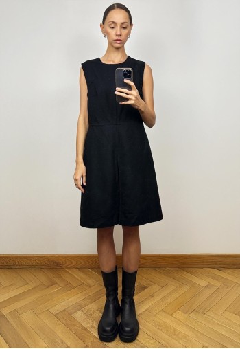 Vintage United Colors Of BENETTON Black Wool Midi Dress