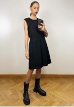 Vintage United Colors Of BENETTON Black Wool Midi Dress