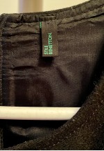 Vintage United Colors Of BENETTON Black Wool Midi Dress