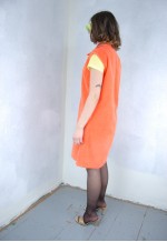 Vintage y2k corduroy midi soft festival funky dress orange