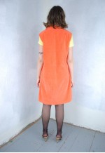 Vintage y2k corduroy midi soft festival funky dress orange