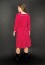80's Vintage Pink White Polka Dot Batwing Dress