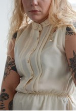 Vintage Cream Wool Mini Dress