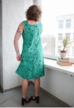 Vintage Midi Sleeveless Dress In Emerald Green