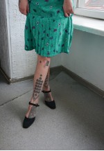 Vintage Midi Sleeveless Dress In Emerald Green