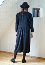 Black and silver long sleeve batwing vintage dress