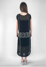 20's Vintage Antique Sheer Black Beaded Art Deco Dress