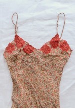 vintage y2k glam Leopard Floral Slip Dress