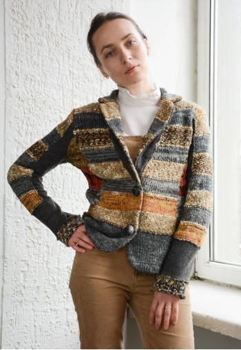 Vintage Y2K Bohemian Mixed Fabrics Jacket
