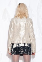 Vintage Y2K Maze Leather Jacket in Silver