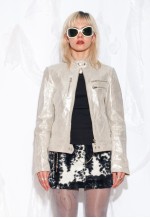 Vintage Y2K Maze Leather Jacket in Silver