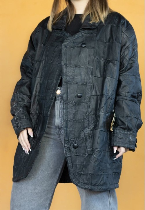 Vintage Leather Jacket Mode Aktuel in Black XL