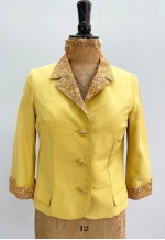 Breccos 50's Vintage Yellow Paisley Print Crop Jacket