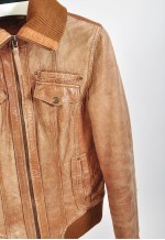 Vintage 00s real leather jacket in brown