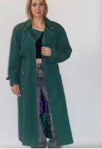 Four Seasons Green Oversized Belted Trench Coat