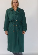 Four Seasons Green Oversized Belted Trench Coat