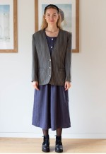 Special Offer Grey striped woven vintage jacket