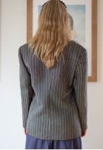 Special Offer Grey striped woven vintage jacket