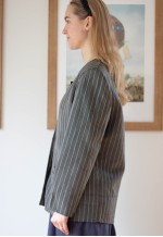 Special Offer Grey striped woven vintage jacket