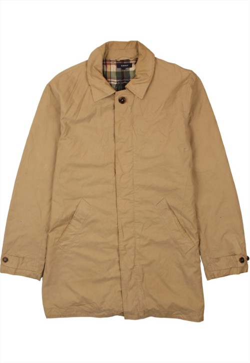 Vintage 90's GANT Windbreaker Plain Full Zip Up Beige Cream