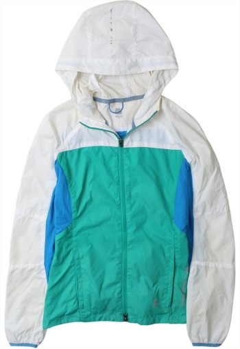 Vintage 90's Active Windbreaker Hooded Full Zip Up Blue