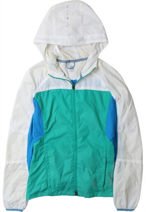 Vintage 90's Active Windbreaker Hooded Full Zip Up Blue