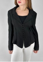 80's Caroline Charles Vintage Ladies Black Fitted Jacket