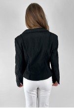 80's Caroline Charles Vintage Ladies Black Fitted Jacket