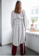 Vintage Light Grey Thin Trench Style Coat