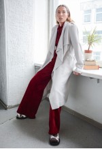 Vintage Light Grey Thin Trench Style Coat
