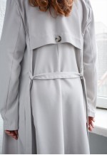 Vintage Light Grey Thin Trench Style Coat