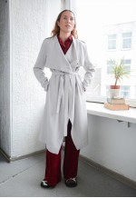 Vintage Light Grey Thin Trench Style Coat